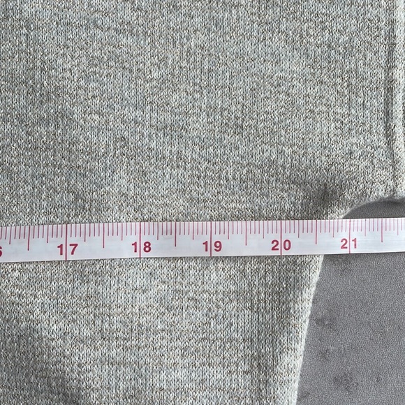 CUPIO cropped short sleeve funnel neck drawstring exposed seam metallic thread S - Picture 10 of 13